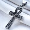 Ankh Cross Pendant With Horus Eye and Symbols