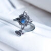 Witch’s Knot & Triquetra Labradorite Ring – Adjustable